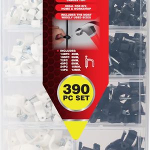 Dekton Round Cable Clip Assortment Mega Pack 390pc