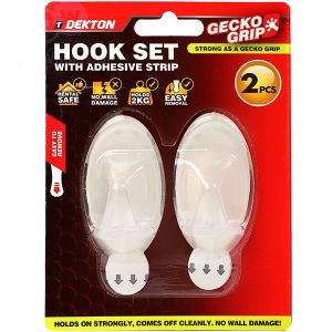 Dekton Gecko Grip Clear Adhesive Hooks Pack Of 2