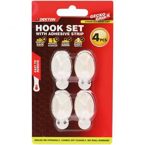 Dekton Gecko Grip Clear Adhesive Hook Set 4pc
