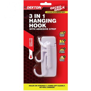 Dekton Gecko Grip 3-in-1 Adhesive Hanging Hook