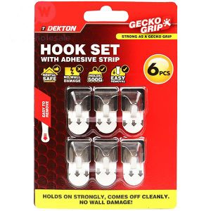 Dekton Gecko Grip Adhesive Hook Set 6pc