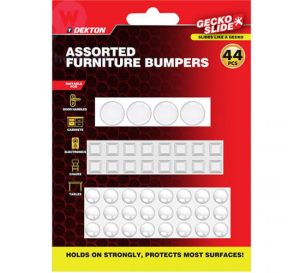 Dekton Gecko Slide Assorted Adhesive Furniture Bumpers 44pc