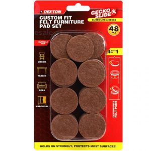 Dekton Gecko Slide 4-in-1 Custom Fit Felt Furniture Pad Set 48pc