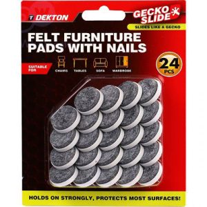 Dekton Gecko Slide Felt Furniture Pads with Nails 24pc