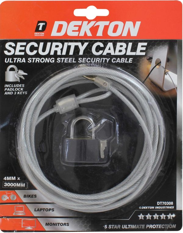 Dekton Security Cable And Lock