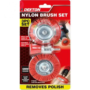 Dekton 6mm Nylon Drill Brush Set 3pc