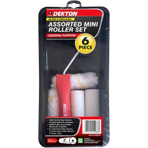 Dekton Gloss & Emulsion Assorted Mini Paint Roller Set 4" 6pc