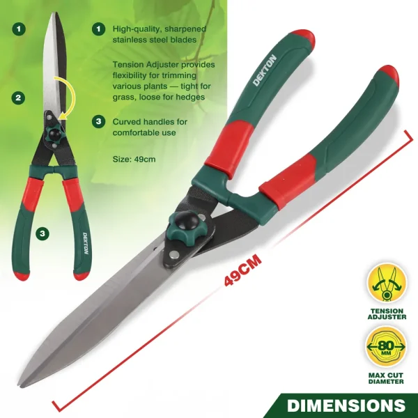 Dekton Stainless Steel Hedge Shears 49cm