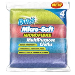 Duzzit Micro-Soft Microfibre Multipurpose Cloths Pack Of 4