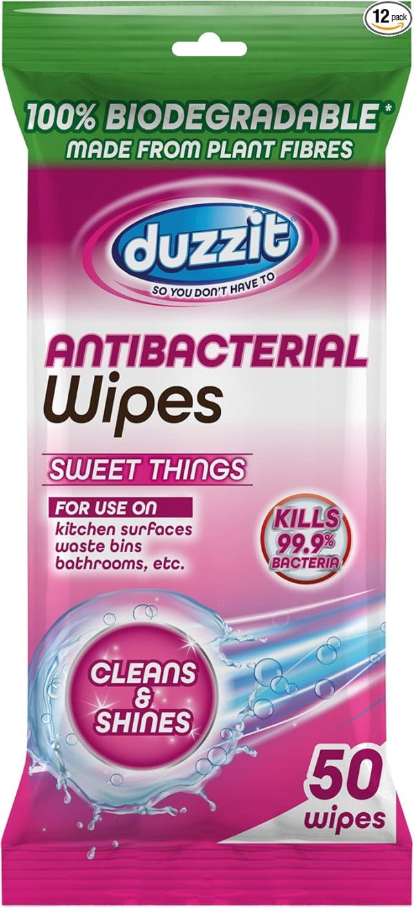 Duzzit Sweet Things Biodegradable Anti-Bacterial Wipes 50 Pack Pallet Deal
