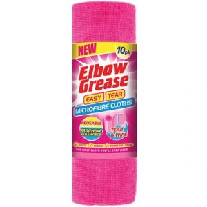 Elbow Grease Easy Tear Reusable Pink Microfibre Cloths Pack Of 10