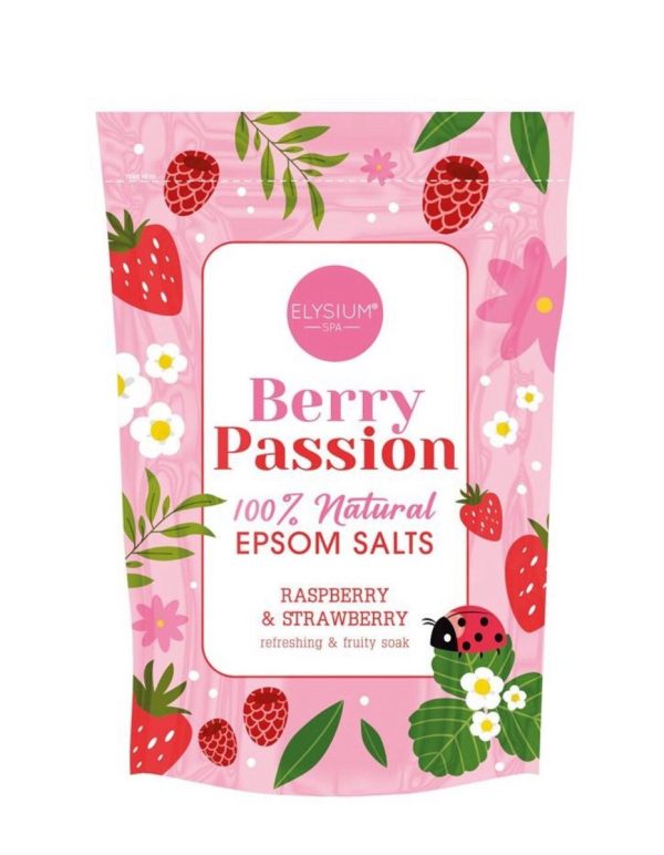 Elysium Spa 100% Natural Berry Passion Epsom Bath Salts 450g