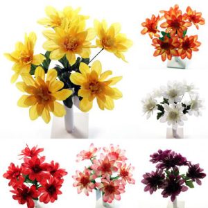 Dahlia Bush Artificial Flower Stem 6pc