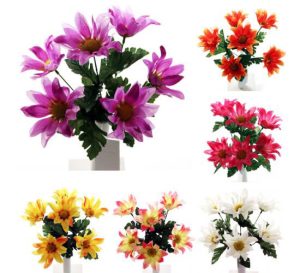 Daisy Bush Artificial Flower Stems 6pc