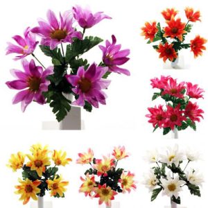 Daisy Bush Artificial Flower Stems 6pc