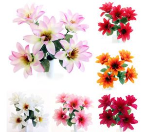 Wild Dahlia Bush Artificial Flower Stems 5pc