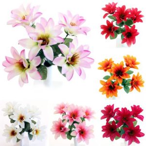Wild Dahlia Bush Artificial Flower Stems 5pc