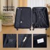 New Classic Black 8 Wheel Abs Hard Suitcase Luggage Set 4pc