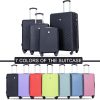 New Classic Black 8 Wheel Abs Hard Suitcase Luggage Set 4pc