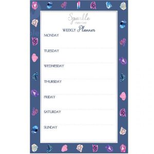 Sparkle Gem Stone 52 Sheet Weekly Planner 22cm X 17cm