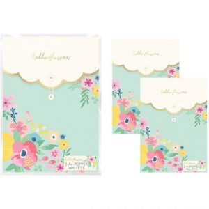 Hello Flower A4 Floral Popper Wallets Pack Of 2