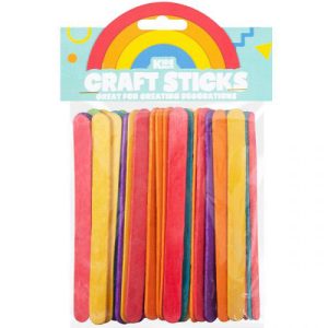 Kids Kreate Assorted Colour Wooden Craft Sticks Pack Of 50