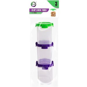 DID Clip Lock Tubs 135ml Assorted Pack Of 3