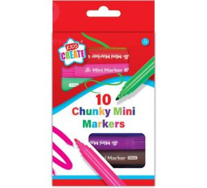 Kids Create Assorted Colour Chunky Mini Markers Pack Of 10