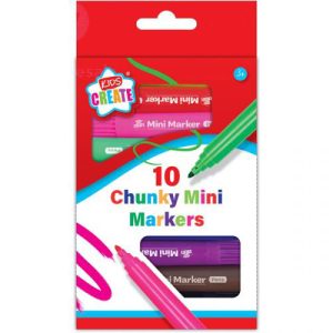 Kids Create Assorted Colour Chunky Mini Markers Pack Of 10