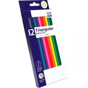 Triangular Colouring Pencils Assorted Colours Pack Of 12