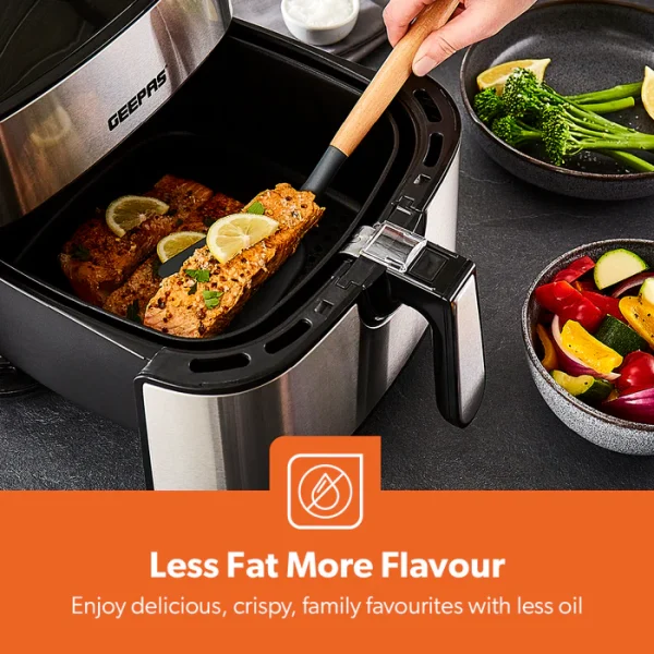 Geepas 10-in-1 1800W Rapid-Cook Vortex Digital Air Fryer 7.5L