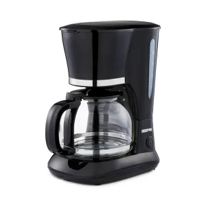Geepas 800W Black Filter Coffee Machine with Glass Carafe 1.5L