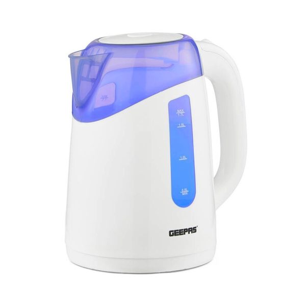 Geepas 2200W Illuminating White Cordless Kettle 1.7L