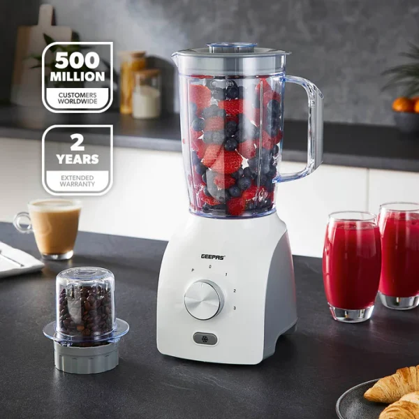 Geepas 600W 3-Speed Smoothie Maker Coffee Grinder & Food Blender 1.8L