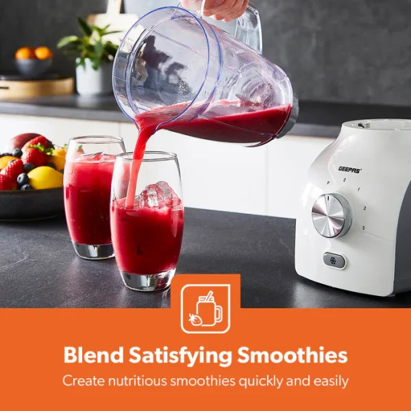 Geepas 600W 3-Speed Smoothie Maker Coffee Grinder & Food Blender 1.8L