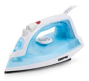 Geepas Blue Non-Stick Adjustable Temperature Steam Iron 1800W