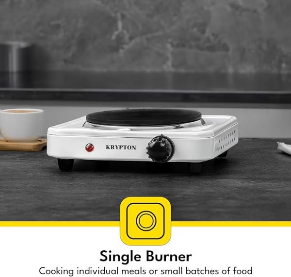 Krypton 1000W White Cast Iron Hot Plate Cooker