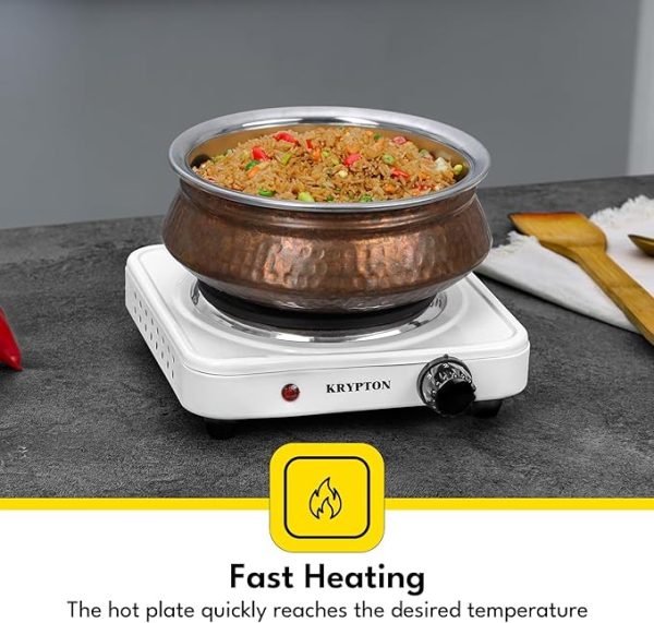 Krypton 1000W White Cast Iron Hot Plate Cooker