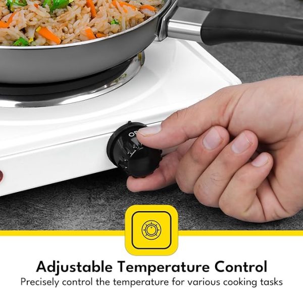 Krypton 1000W White Cast Iron Hot Plate Cooker