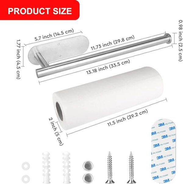Sitara Silver Under Cabinet Kitchen Roll Holder 33.5cm