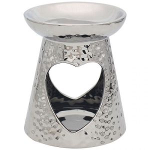 Leonardo Desire Aroma DimpLED Silver Heart Wax Oil Burner