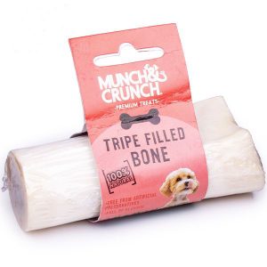 Munch & Crunch Tripe Filled Bone Dog Treat 4"