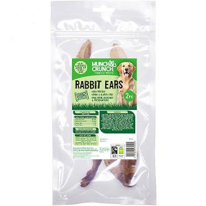 Munch & Crunch 100% Natural Rabbit Ears Dog Treats Pack of 2