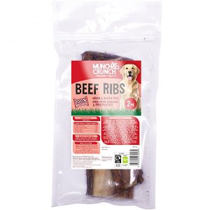 Munch & Crunch 100% Natural Beef Ribs Dog Treats Pack of 2
