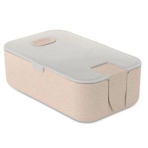 Wheat Straw PP Grey & Beige Lunch Box With Phone Stand