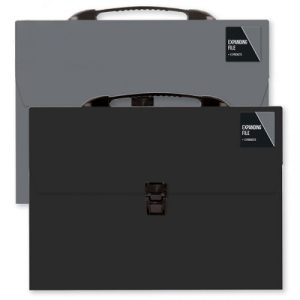 13 Pocket Expanding File Assorted Black & Grey