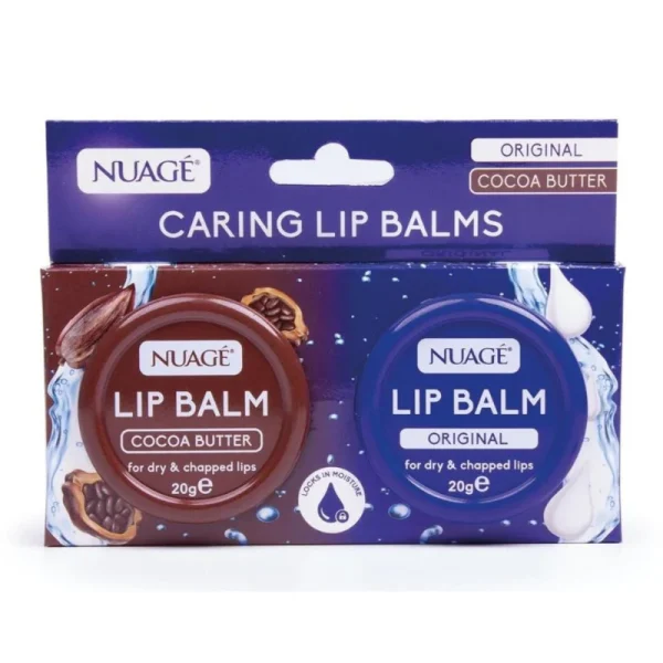 Nuage Original & Cocoa Butter Caring Lip Balms 20g Pack Of 2