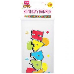 Jaunty Time To Party Happy Birthday Banner 2.7m