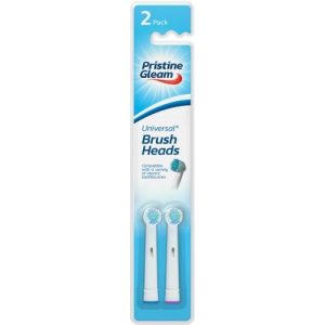 Pristine Gleam Universal Power Toothbrush Heads Pack Of 2