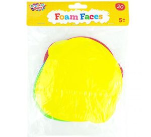 Creator Zone Assorted Colour Foam Faces Pack Of 20